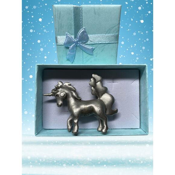 Vintage 1984 Hudson Pewter Unicorn Figurine #3153 Made in USA Fantasy Gift - Picture 5 of 5